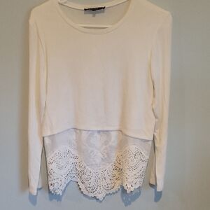 Generation Love Cream Embellished Crop Blouse